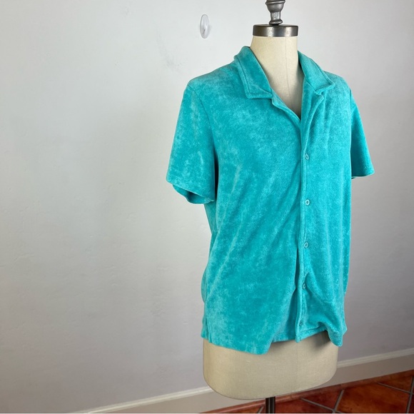 Aritzia TNA Short-sleeve button-up terry shirt - Picture 2 of 7